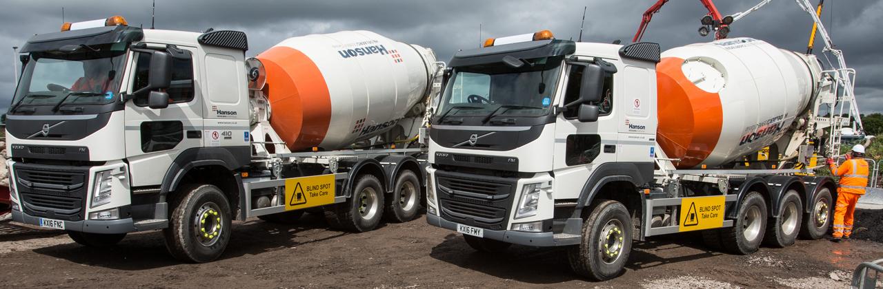 Volvo Tridem truck mixers. 